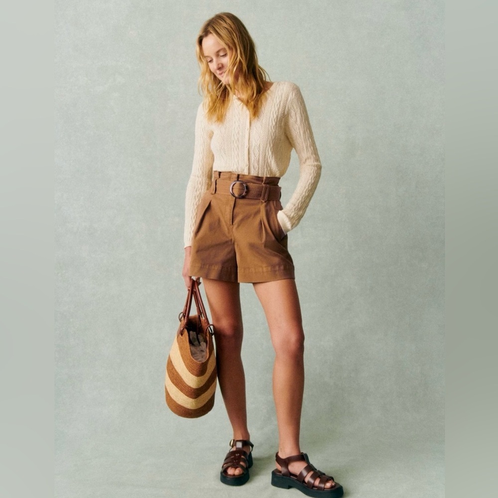 Sezane Rome Shorts Caramel - Size 42 NWT